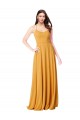 Vendedor de Decote V Chiffon Sem Mangas Açafrão Vestidos de Madrinha