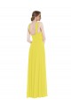 Vendedor de Alças finas Chiffon Sem Mangas Amarelo Vestidos de Madrinha