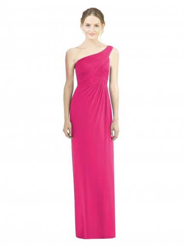 Vendedor de Um Ombro Chiffon Sem Mangas Azaléia Longo Vestidos de Madrinha