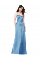 Vendedor de Alças finas Cetim Sem Mangas Criss Cruz Azul Celeste Vestidos de Madrinha / Vestidos de Noite / Vestidos de Festa