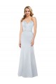Vendedor de Sem alças Cetim Sem Mangas Lombar Azul Céu Claro Vestidos de Madrinha / Vestidos de Noite / Vestidos de Festa
