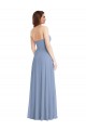 Vendedor de Sem alças Chiffon Sem Mangas Azul Empoeirado Vestidos de Noiva / Vestidos de Festa