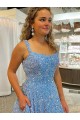 Vendedor de Colher Lantejoulas Veludo Sem Mangas Azul Vestidos de Festa