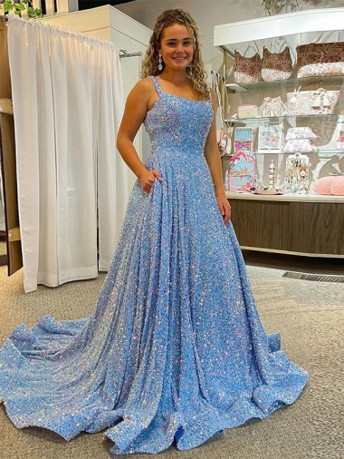 Vendedor de Colher Lantejoulas Veludo Sem Mangas Azul Vestidos de Festa