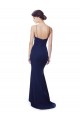 Vendedor de Alças finas Crepe Esticado Sem Mangas Abrir de volta Azul Marinho Vestidos de Madrinha / Vestidos de Noite / Vestidos de Festa