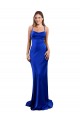 Vendedor de Decote Capuz Cetim Sedoso Sem Mangas Abrir de volta Azul Real Vestidos de Madrinha / Vestidos de Noite / Vestidos de Festa