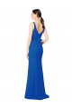 Vendedor de Amor Chiffon Sem Mangas Lombar Azul Real Longo Vestidos de Madrinha