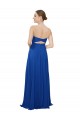 Vendedor de Amor Chiffon Sem Mangas Buraco da fechadura Azul Real Vestidos de Madrinha