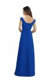 Vendedor de Decote V Chiffon Sem Mangas Azul Real Vestidos de Madrinha