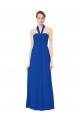 Vendedor de Cabeçada Chiffon Sem Mangas Abrir de volta Azul Real Vestidos de Madrinha