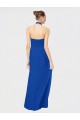 Vendedor de Cabeçada Chiffon Sem Mangas Abrir de volta Azul Real Vestidos de Madrinha