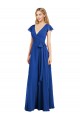 Vendedor de Decote V Chiffon Mangas Esvoaçantes Azul Real Vestidos de Madrinha