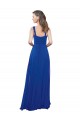 Vendedor de Decote Quadrado Chiffon Sem Mangas Azul Real Vestidos de Madrinha