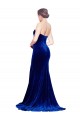 Vendedor de Amor Veludo Elástico Sem Mangas Lombar Azul Real Vestidos de Madrinha / Vestidos de Noite / Vestidos de Festa