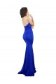 Vendedor de Amor Crepe Esticado Sem Mangas Lombar Azul Real Vestidos de Madrinha / Vestidos de Noite / Vestidos de Festa