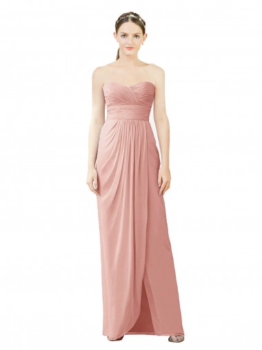 Vendedor de Amor Chiffon Sem Mangas Bliss Alto Baixo, Vestidos de Madrinha