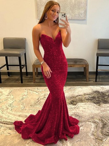 Vendedor de Amor Lantejoulas Veludo Sem Mangas Borgonha Longo Vestidos de Festa