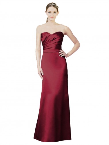 Vendedor de Amor Cetim Sem Mangas Borgonha Vestidos de Madrinha
