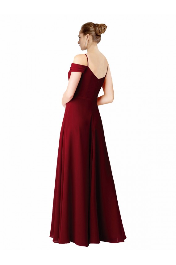 Vendedor de Amor Chiffon Sem Mangas Borgonha Vestido de Madrinha / Vestido de Noite