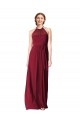 Vendedor de Cabeçada Chiffon Sem Mangas Borgonha Vestido Formais / Vestido de Madrinha