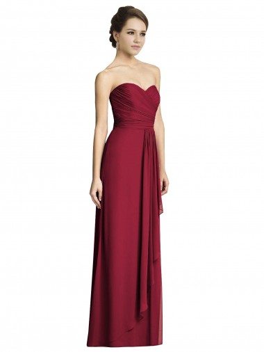Vendedor de Amor Chiffon Sem Mangas Borgonha Vestidos Formais / Vestidos de Madrinha
