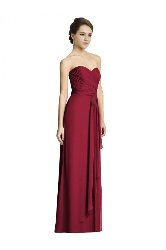Vendedor de Amor Chiffon Sem Mangas Borgonha Vestidos Formais / Vestidos de Madrinha