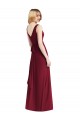Vendedor de Decote V Chiffon Sem Mangas Costas em V Borgonha Vestidos de Festa / Vestidos de Madrinha
