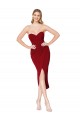 Vendedor de Amor Crepe Esticado Sem Mangas Borgonha Vestidos de Madrinha / Vestidos de Noite / Vestidos de Festa