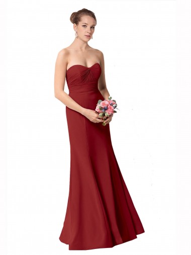 Vendedor de Amor Chiffon Sem Mangas Borgonha Vestidos de Madrinha