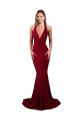 Vendedor de Cabeçada Spandex Sem Mangas Abrir de volta Borgonha Longo Vestidos de Madrinha / Vestidos de Noite / Vestidos de Festa