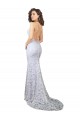 Vendedor de Decote Alto Renda Sem Mangas Lombar Branco Vestidos de Noiva