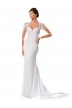 Vendedor de Amor Chiffon & Renda Mangas Compridas Buraco da fechadura Branco Vestidos de Noiva