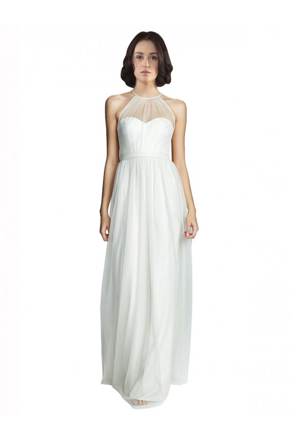 Vendedor de Cabeçada Tule Sem Mangas Branco Vestido de Madrinha