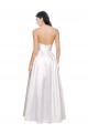 Vendedor de Sem alças Cetim Elástico Sem Mangas Lombar Branco Vestidos de Madrinha / Vestidos de Noite / Vestidos de Festa