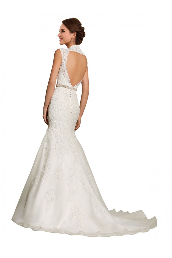 Vendedor de Amor Tule & Renda Mangas Curtas Buraco da fechadura Branco Vestidos de Noiva