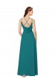 Vendedor de Decote Alto Chiffon Sem Mangas Criss Cruz Caçador Verde Vestidos de Madrinha