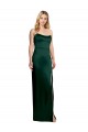Vendedor de Colher Cetim Elástico Sem Mangas Caçador Verde Vestidos de Madrinha / Vestidos de Noite / Vestidos de Festa