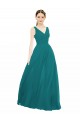 Vendedor de Decote V Chiffon Sem Mangas Caçador Verde Vestidos de Madrinha