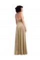 Vendedor de Decote Quadrado Veludo Elástico Sem Mangas Lombar Champanhe Vestidos de Madrinha / Vestidos de Noite / Vestidos de Festa