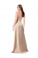 Vendedor de Alças finas Cetim Sedoso Sem Mangas Lombar Champanhe Rosa Vestidos de Madrinha / Vestidos de Noite / Vestidos de Festa