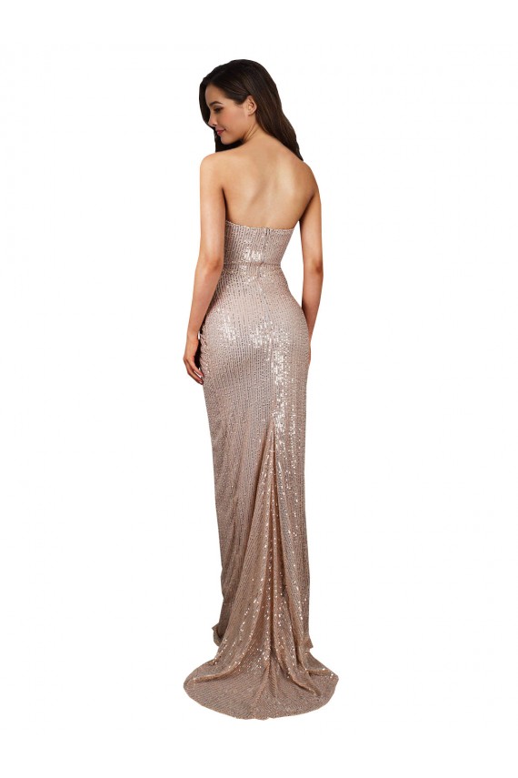 Vendedor de Colher Lantejoulas Sem Mangas Lombar Champanhe Vestidos de Madrinha / Vestidos de Noite / Vestidos de Festa