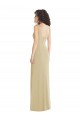 Vendedor de Decote Quadrado Crepe Esticado Sem Mangas Lombar Champanhe Vestidos de Madrinha / Vestidos de Noite / Vestidos de Festa
