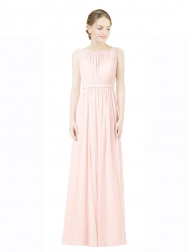 Vendedor de Amor Chiffon Sem Mangas Costas em V Vestidos de Madrinha