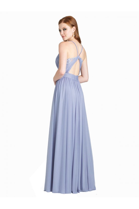 Vendedor de Amor Chiffon & Renda Sem Mangas Abrir de volta Vestidos de Madrinha
