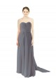 Vendedor de Amor Chiffon Sem Mangas Abrir de volta Cinza Ardósia Vestidos de Madrinha