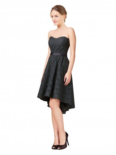 Vendedor de Amor Renda Sem Mangas Cinza Ardósia Vestidos de Madrinha / Vestidos de Cocktail / Vestidos de Homecoming
