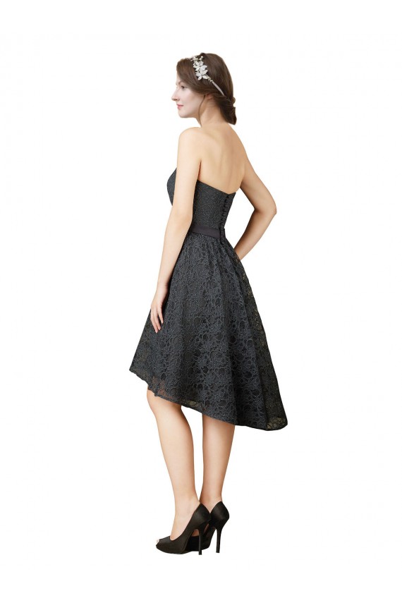 Vendedor de Amor Renda Sem Mangas Cinza Ardósia Vestidos de Madrinha / Vestidos de Cocktail / Vestidos de Homecoming