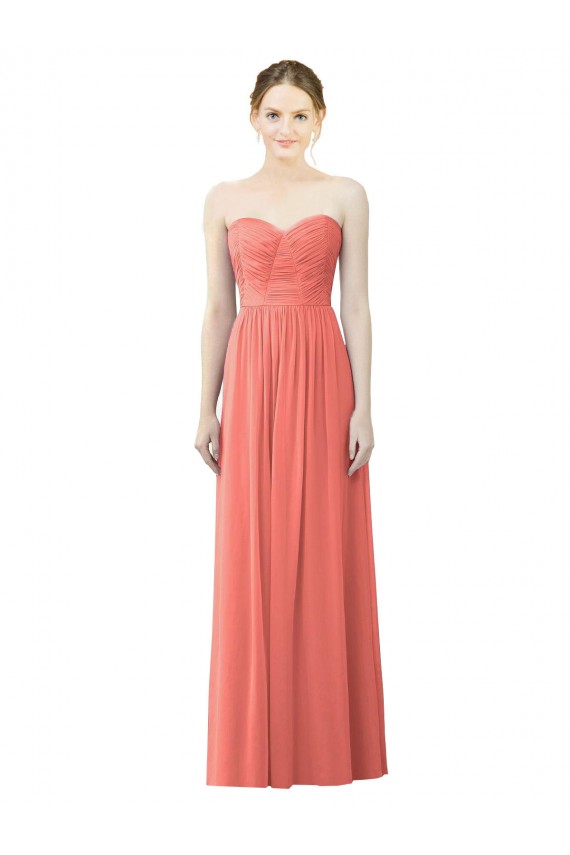 Vendedor de Amor Chiffon Sem Mangas Coral Vestidos de Madrinha