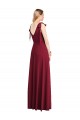 Vendedor de Decote V Chiffon Sem Mangas Costas em V Coral Longo Vestidos de Madrinha
