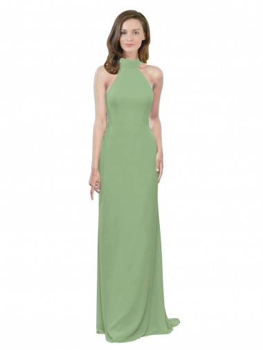 Vendedor de Cabeçada Chiffon Sem Mangas Ervas Marinhas Vestidos de Madrinha